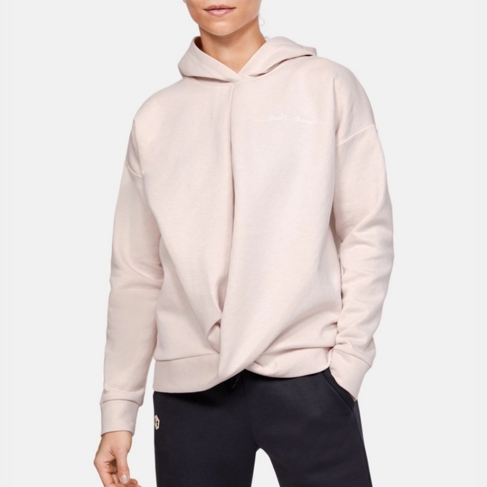 🍀Under Armour Recovery Fleece Wrap Hoodie in Cream